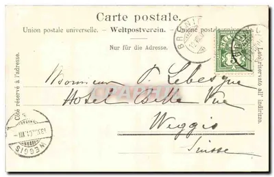 Brünig-Bahnhof-Buffet — stazione ferroviaria in mezzo alla foresta — E. Goetz, Luzern, n° 638 — Verso