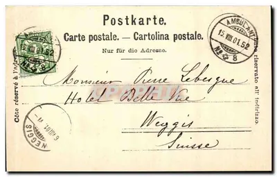 O Riffelhorn e o Mont-Cervin — Charnaux Frères & Cie, Genève, n°34 — Verso