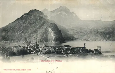 Stansstad com Pilatus — vista do lago e do monte Pilatus — VERLAG VON CARL ENGELBERGER, STANS