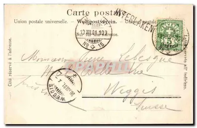 Wengernalp — widok na zasnejone góry — Wydawnictwo Photoglor Co. Zürich, nr 162 — Rewers