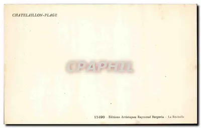 Châtelallion-Plage — animowana plaża z kabinami z paskami — wydawca Ramuntcho — Rewers