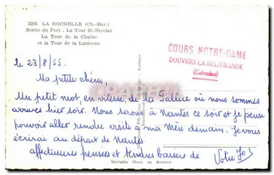 La Rochelle — Uitzicht op het haven, Toren Saint-Nicolas en Toren van de Lantaarn — Uitgever Elcée — Achterkant