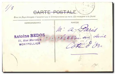 Montpellier - Vista Geral da Catedral — editor desconhecido, n° 1114 — Verso