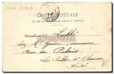 Cascata de Pommiers — Thouars — Fot. Lastandès - Ed. Vve Delaharre — Verso