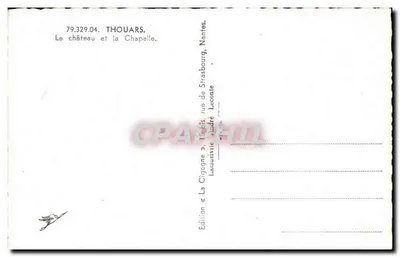 Thouars — O castelo e a capela — Edição « La Cigogne » — Verso