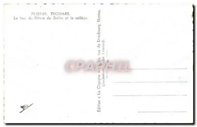 Thouars — Wieża Princesa Walii i klasztor — Wydawnictwo La Cigogne, Nantes — Rewers