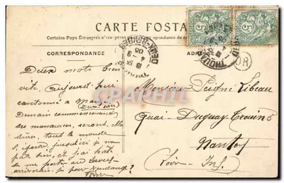 Zamek w Thouars — Zbudowany w 1635 roku przez Marie de la Tour d'Auvergne — wydawca nie widoczny — Rewers