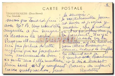 Champdeniers (Deux-Sèvres) — Vista Geral — Héliogravura Ombiel Macon — Verso
