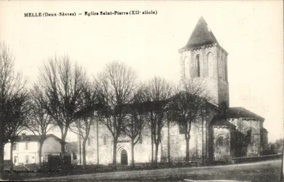 Melle (Deux-Sèvres) — Igreja de São Pedro (século XII) — Th. Montazénu, edição Melle