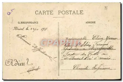 Niort (Deux-Sèvres) — Wnętrze katedry św. Etienne — N. Aix, pap.-tab. gazety, Niort — Rewers
