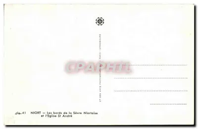 Niort — Brzegi Sèvre Niortaise i Katedra św. Andrzeja — Spółka Sztuki Fotomechanicznej, Paryż — Rewers
