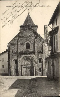 Melle - Portal da Antiga Igreja de Saint-Savinien — Carta postal antiga