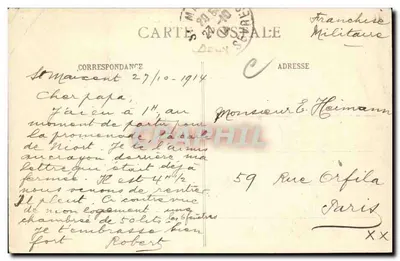 St-Maixent - Cour Saragosse — Gandin, ed. n°123 — Verso