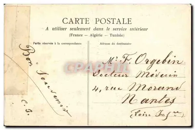 Thouars Bilhete postal antigo A catedral do castelo — Verso