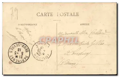 Parthenay — Ogólny widok, z Młyna Godineau — Cliché H. i F. Thomas, Zbiór A. Bourdeau, 8. wydanie — Rewers