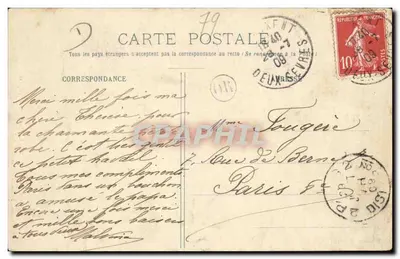 St-MAIXENT — Wewnętrzny widok kościoła — J. Naucbo, wydawca, nr 40 — Rewers
