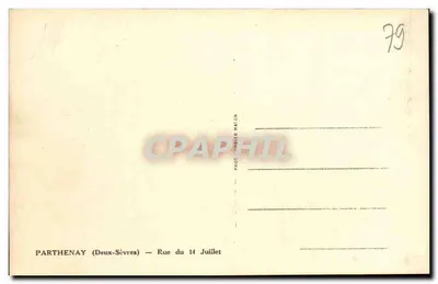 Parthenay (Deux-Sèvres) — Rue du 14 Juillet — Fot. Chiblier Maïcon — Verso