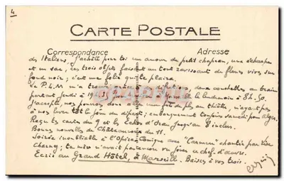 Marselha — O Hotel de Ville — LL. — Cosmos Cl. — Verso