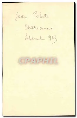 조각된 등받이 의자에 앉은 아기 — 사진 — 장 폴레트, 샤테아뉴, 1923년 9월 — 뒷면