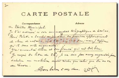 Paris (7e arr.) — O Ponte da Concórdia e a Câmara dos Deputados — C.M. n°281 — Verso
