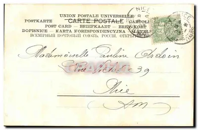 Paisagem invernal — estrada e aldeia — Römmier & Jonas, Dresden, 2 Mg — Verso