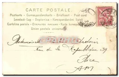 Rozige en lavendelkleurige bloemen — J. d'Elisabeau aan Elisabelle — N°2 — Achterkant