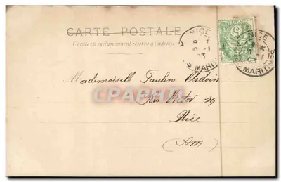 Mulher em longa robe com duas pombas — Série de S. A. NOSSEME — editada por Marius Jouin, Paris — Verso