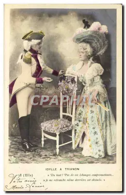 Idílio em Trianon — cena de corte com militar e dama — editor não identificado, n°6