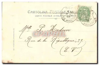 मुखौटा पहने महिला — निस, 1903 — ला कावालिएरी, संख्या 5289 — पीछे
