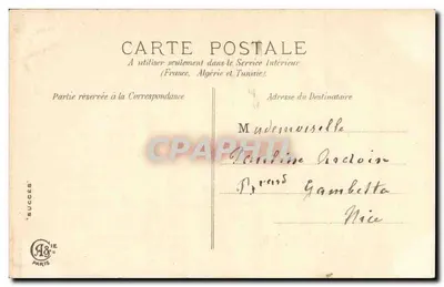 Mulher com cesta de flores — 1º de Abril — editor A. G. Paris — Verso