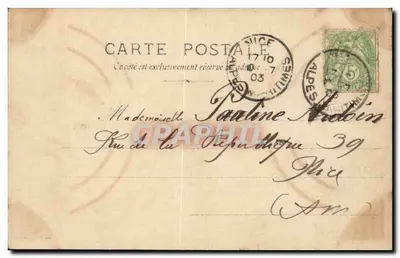 Madame Juniori — Ritratto in costume da scena — S.I.P. 55a serie N°20, edita da Reutinger Parigi — Verso