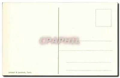 Tunis - Rue Sidi ben Ziad — minaret i ulica z ruchem — wydawca Lehnhert & Landrock, nr 515 — Rewers
