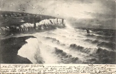 St. Margaret's Bay, near Dover — widok skał i morza — Raphael Tuck & Sons, seria 806