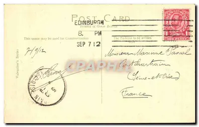 Pałac Holyrood — ogólny widok — seria Walentynki — Rewers