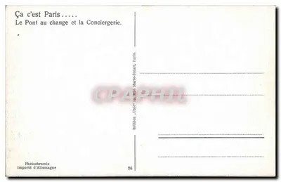 Most au Change i Konciergeria — Paryż — Wydawnictwo Unic, Paryż — Rewers