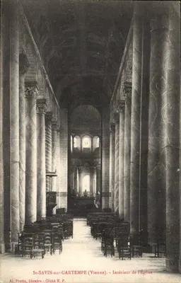 St-Savin-sur-Gartempe (Vienne) — Interior da Igreja — Al. Protin, livreiro - Cliché E. P.