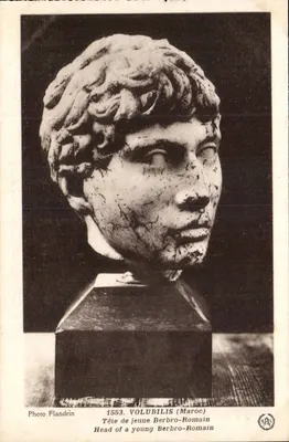 Cabeça de jovem Berbro-Romano — Volubilis (Marrocos) — Foto Flandrin, n°1553