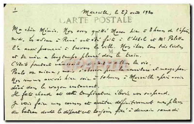 Marseille - Die Kathedrale — Ansicht des Hafens, Verlag unbekannt — Rückseite