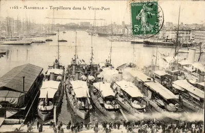 Marsiglia - Torpediniere nel Porto Vecchio — serie 1165, editore Gerkstand & Dresi