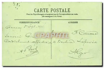 Annecy — Il Castello dei Conti di Genevois — LL. — Editore LL, n°17 — Verso