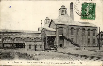 Béthune — Poço de extração N° 8, da Companhia das Minas de Nœux — LL.
