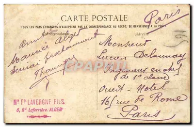 ALGER — L'Amitaute — Brandt & Cie, n°28 — Rewers