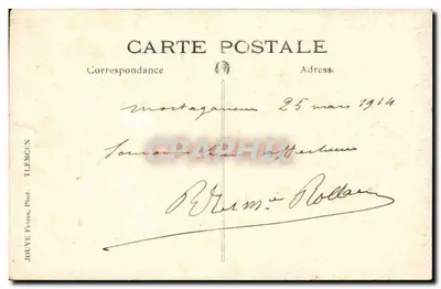 Retrato de um homem com bigode — estúdio — JOUYE Frères, Fot. - TLEMCEN — Verso