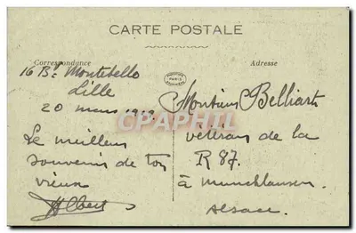 Lille — Ruínas do Bairro da Estação — La Pensée, Paris, n°2109 — Verso