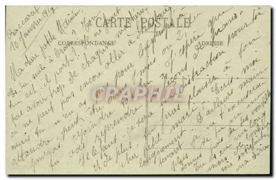 Baccarat — Biuro PTT spalone przez Niemców — Rewers