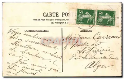 Oran - Teatr Miejski i Rue de la Révolution — E. S. nr 227 — Rewers