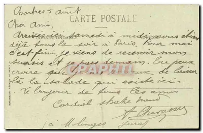 Chartres — Schody Królowej Berthy — Wydawca: Wydawnictwa Zjednoczone w Nancy — Rewers