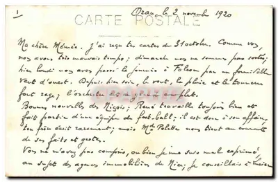 Donna — giardino tropicale — Orau, 1920 — Cartolina postale — Verso