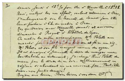 Grimaldi (Itália) — Ravina separando a França e a Itália, Ponte Saint-Louis, Fronteira — Edição Monelli, n°4 — Verso
