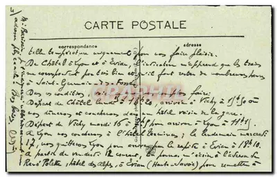 Clermont Ferrand Antieke ansichtkaart Place Gaillard — Achterkant